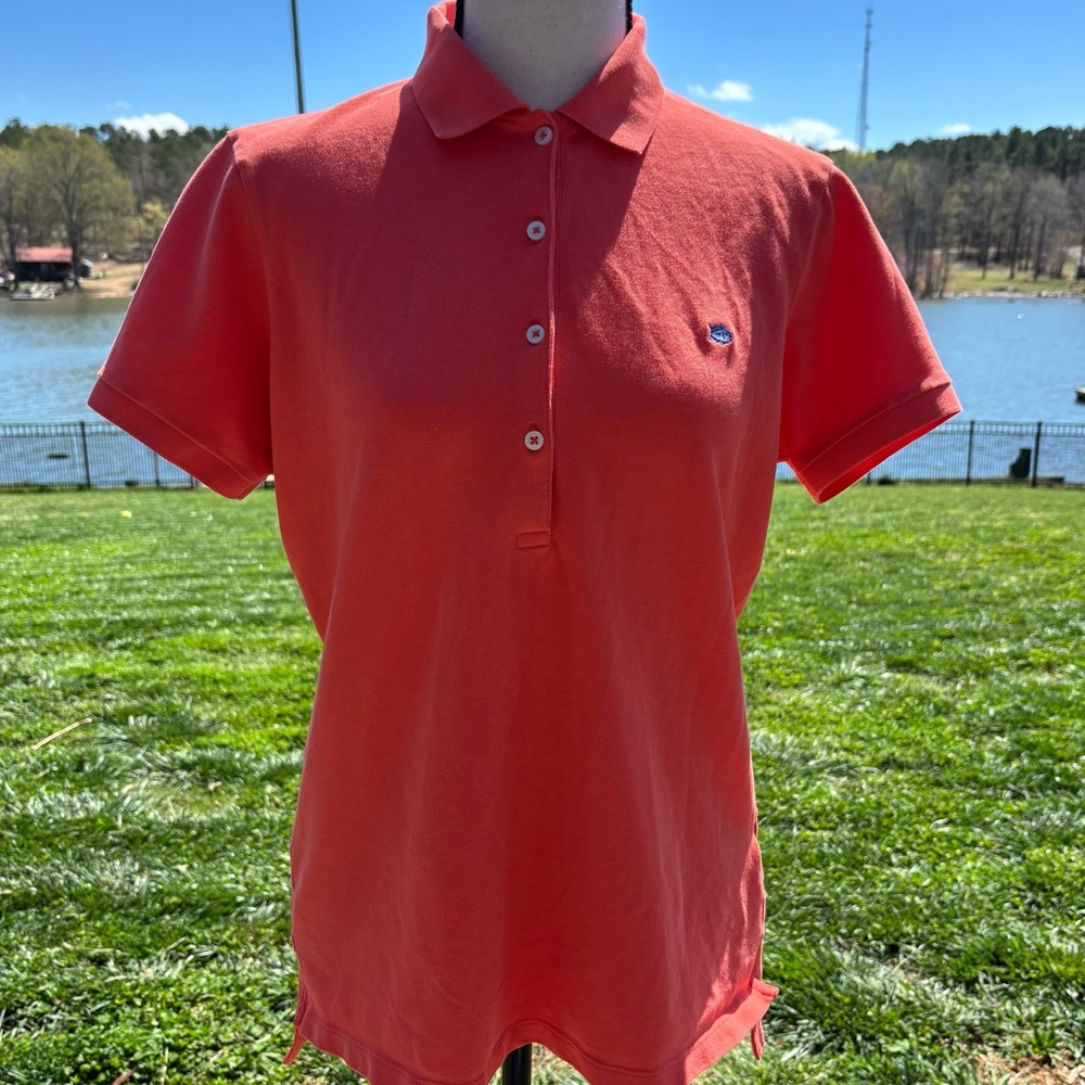 Southern Tide the Skipjack Polo women’s size Large coral color
